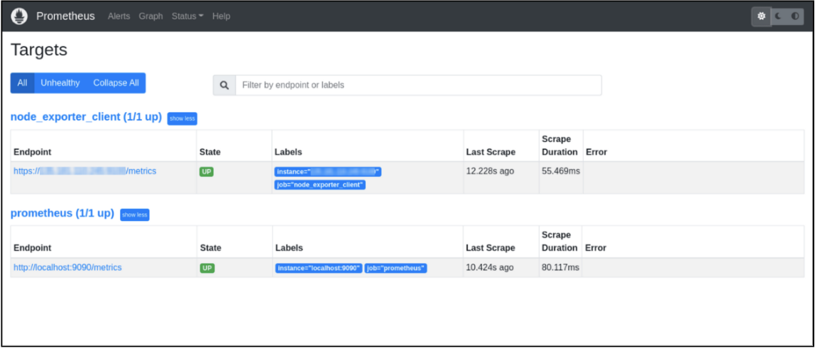 Raw metrics from Node Exporter via /metrics endpoint